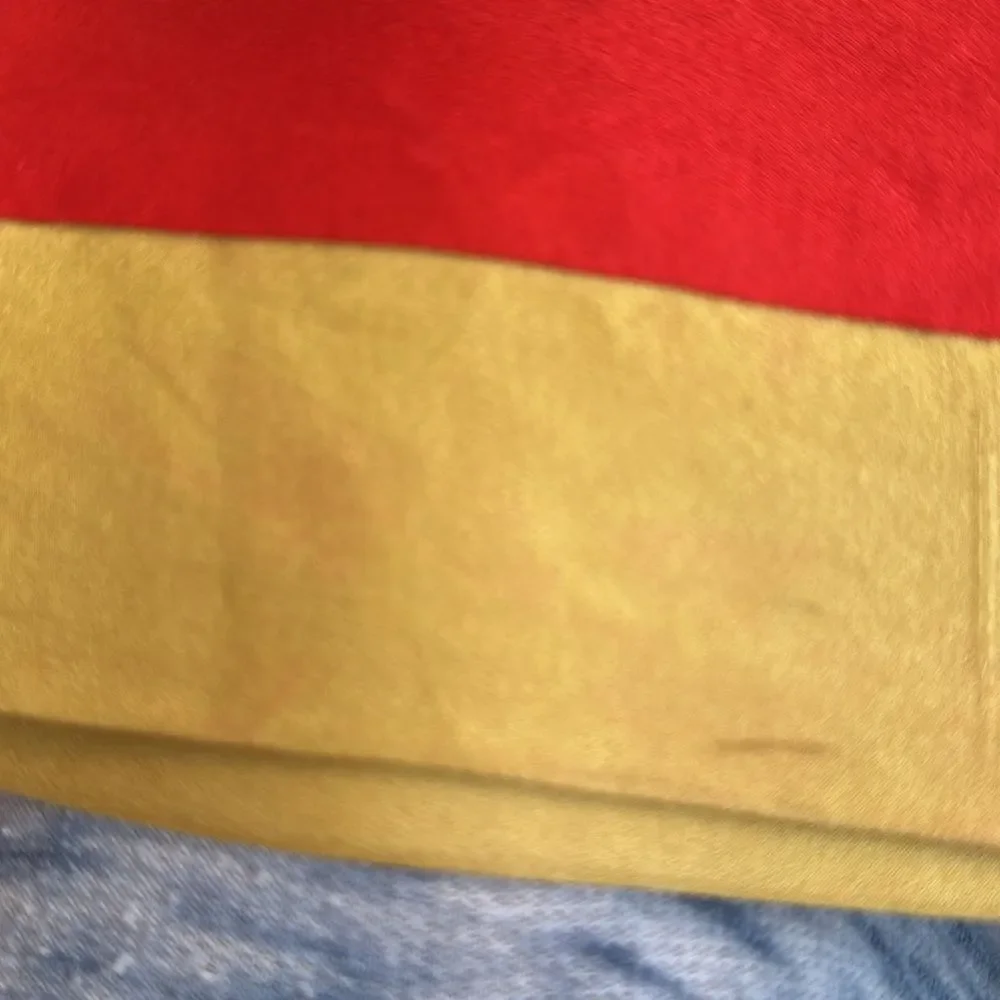 Vintage 50s/60s gold & tomato‎ red satin neck scarf